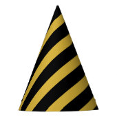 Metallic goud en zwart gestreept stijlvol feesthoedjes (Voorkant)