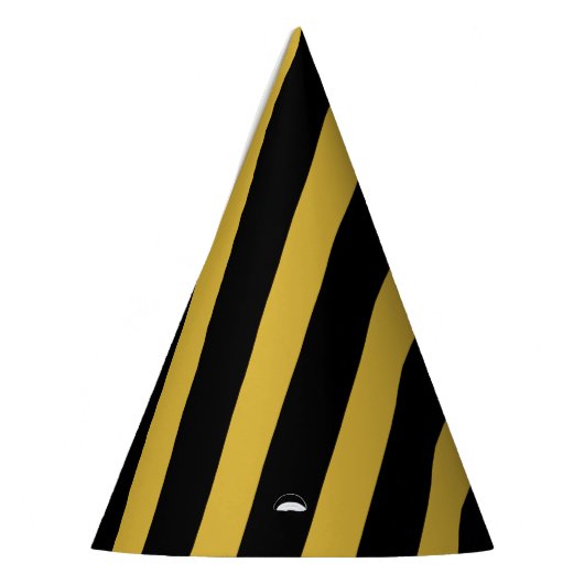 Metallic goud en zwart gestreept stijlvol feesthoedjes (Links)