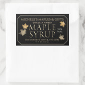 Metallic goud en zwarte esdoornsiroop met bladeren rechthoekige sticker (Tas)