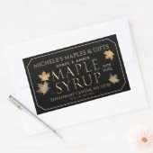 Metallic goud en zwarte esdoornsiroop met bladeren rechthoekige sticker (Envelop)