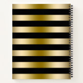 Metallic goud en zwarte strepen notitieboek (Achterkant)