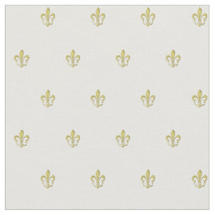 Metallic goud Franse Fleur de Lis gekamd katoen Stof