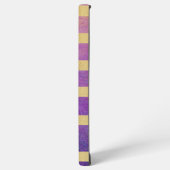 Metallic goud gestreepte Paarse Samsung Galaxy Hoesje (Linkerkant)