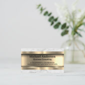 Metallic Goud | Marmer Afwerking Textuur Visitekaartje (Staand voorkant)