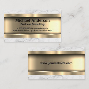 Metallic Goud   Marmer Afwerking Textuur Visitekaartje