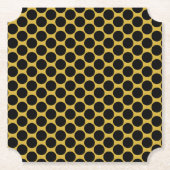 Metallic goud met Black Dot Style Ticket Kartonnen Onderzetters (Voorkant)