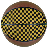 Metallic goud met zwart vierkant patroon basketbal (Voorkant)