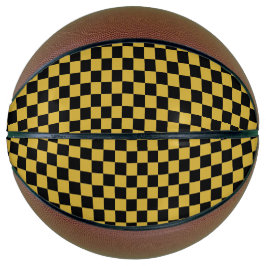 Metallic goud met zwart vierkant patroon basketbal