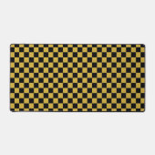 Metallic goud met zwart vierkant patroon bureaumat (Voorkant)