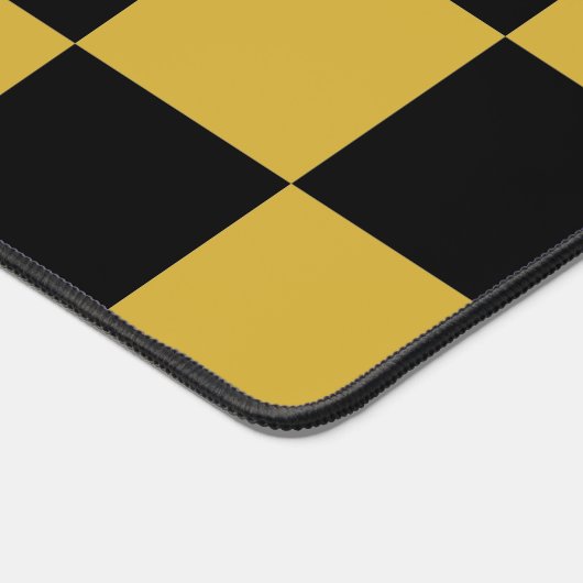 Metallic goud met zwart vierkant patroon bureaumat (Hoek)