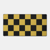Metallic goud met zwart vierkant patroon bureaumat (Voorkant)