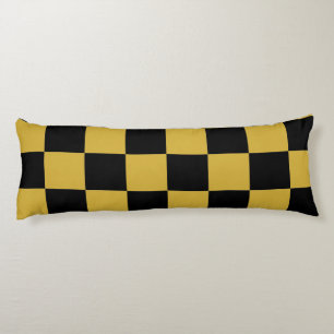 Metallic goud met zwart vierkant patroon lichaamskussen