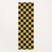 Metallic goud met zwart vierkant patroon yogamat (Voorkant)