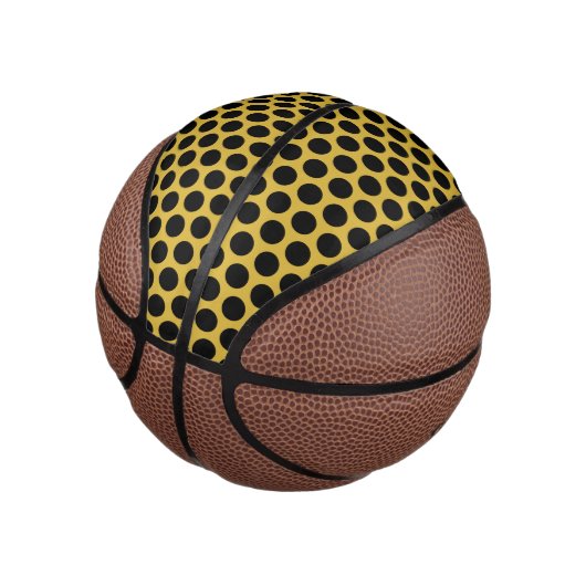 Metallic goud met zwarte puntstijl basketbal (Schuin)