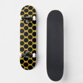 Metallic goud met zwarte puntstijl persoonlijk skateboard (Voorkant)