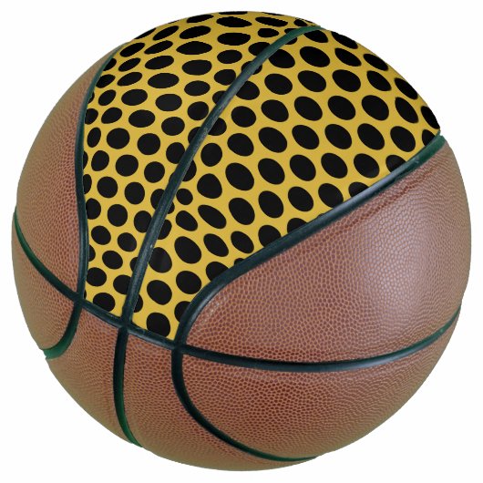 Metallic goud met zwarte stip stijl groot basketbal (Schuin)
