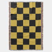 Metallic goud met zwarte vierkante stijl deken (Voorkant Verticaal)