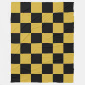 Metallic goud met zwarte vierkante stijl fleece deken (Voorkant)