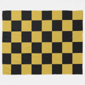 Metallic goud met zwarte vierkante stijl fleece deken (Voorkant (Horizontaal))