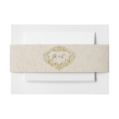 Metallic Goud Monogrammed Bruiloft Crest Uitnodigingen Wikkel (Voorkant Voorbeeld)