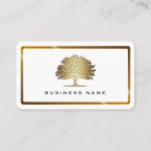 Metallic goud oude eik boom Elegant Visitekaartje (Voorkant)