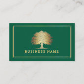 Metallic goud oude eik boom Elegant Visitekaartje (Voorkant)