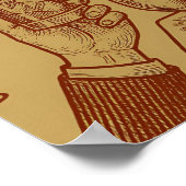 Metallic Goud Rode Toast Drinken Poster (Hoek)