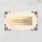 Metallic goud / roze /  accenten visitekaartje (Achterkant)