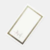 Metallic Goud Script Monogram Elegant Bruiloft Servet (Hoek)