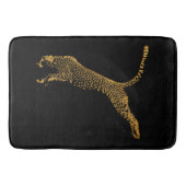 Metallic goud springende cheeta badmat (Voorkant)