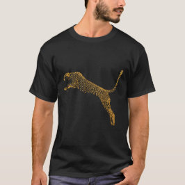 Metallic goud springende cheeta t-shirt