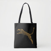 Metallic goud springende cheeta tote bag (Voorkant)