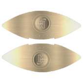 Metallic goud staal gegraveerd monogram american football (Panelen)