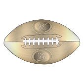 Metallic goud staal gegraveerd monogram american football (Voorkant)