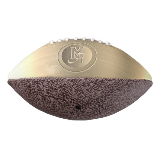 Metallic goud staal gegraveerd monogram american football (Gedraaid 270)