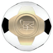 Metallic goud staal gegraveerd monogram voetbal (Gedraaid)