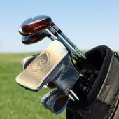 Metallic Goud Stalen Gegraveerde Monogram Golfheadcover (Insitu)
