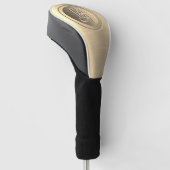 Metallic Goud Stalen Gegraveerde Monogram Golfheadcover (Schuin)