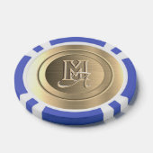 Metallic Goud Stalen Gegraveerde Monogram Poker Chips (Enkel)