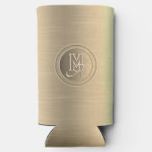 Metallic Goud Stalen Gegraveerde Monogram Seltzer Blikjeskoeler (Achterkant)