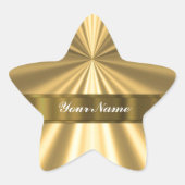 Metallic goud uitziend ster sticker (Voorkant)