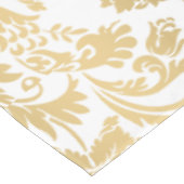 Metallic goud wit bloemen damast tafelkleed (Gekanteld)