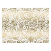 Metallic goud wit bloemen paisley tafelkleed (Voorkant (Horizontaal))
