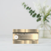 Metallic Goud | Zaag Hamer Constructie Visitekaartje (Staand voorkant)