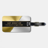 Metallic goud & zilver roestvrij staal look bagagelabel (Achterkant horizontaal)