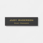 Metallic Goud & Zwart Professioneel Modern Elegant Deurbordje (Voorkant)