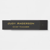 Metallic Goud & Zwart Professioneel Modern Elegant Deurbordje (Voorkant)