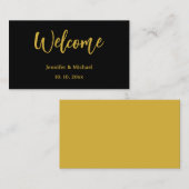 Metallic Goud & Zwart Professioneel Modern Elegant Informatiekaartje (Voorkant / Achterkant)