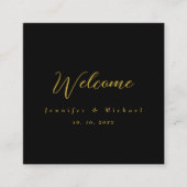 Metallic Goud & Zwart Professioneel Modern Elegant Informatiekaartje (Voorkant)