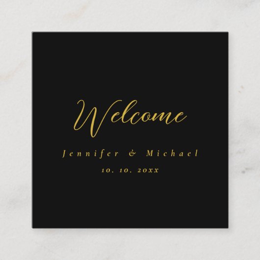 Metallic Goud & Zwart Professioneel Modern Elegant Informatiekaartje (Voorkant)